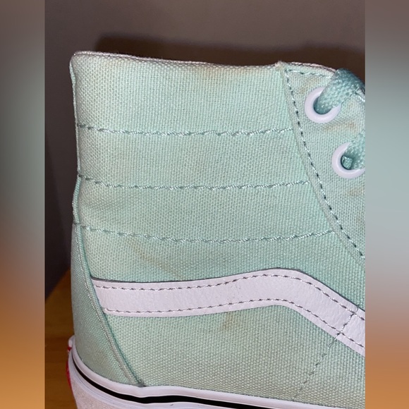 Vans Off The Wall Unisex Mint Green Hi Top Size W-10.5. M-9 - Picture 4 of 6
